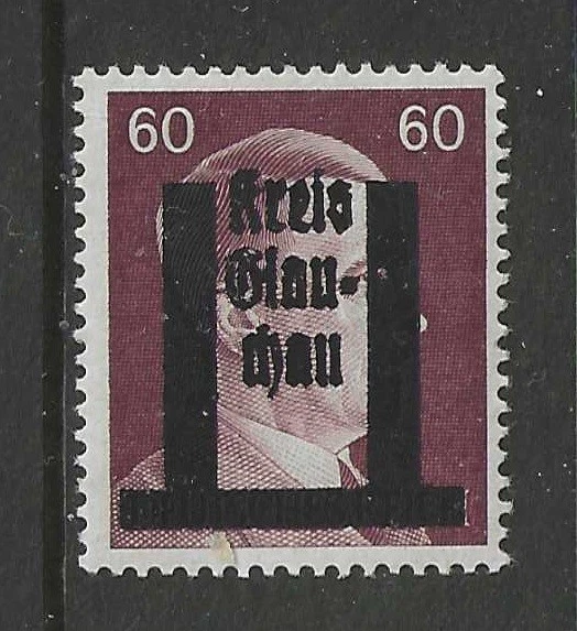GERMANY 1945  POST WAR LOCALS  Glauchau  60 Pf with op signed mint* - Image 1 of 1
