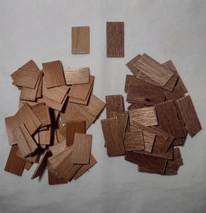 Tejas de madera para casa de muñecas 2 tamaños 80+ nuevas - Imagen 1 de 3