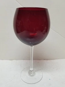 LENOX HOLIDAY GEMS RUBY RED BALLOON CRYSTAL GLASS GOBLET 8 5/8"  - Picture 1 of 3