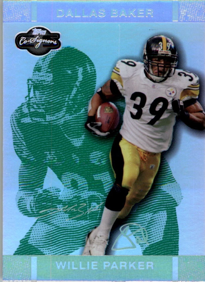 2007 Topps Co-Signers Holosilver Green #16B Willie Parker/Dallas Baker /75 FB - Image 1 of 1