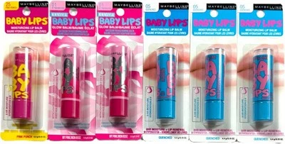 6 Maybelline Baby Lips Moisturizing Balms 01 MY PINK 05 QUENCHED 25 PINK PUNCH - Image 1 of 4