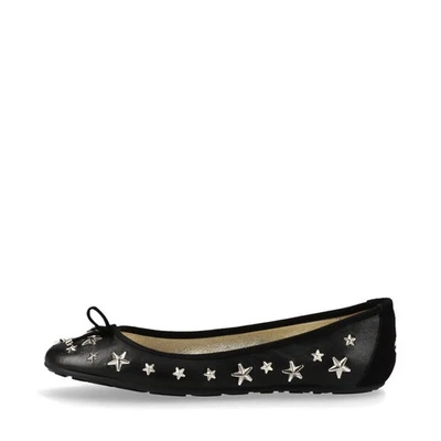 Jimmy Choo Leather Flat Pumps 38 Ladies' Black Star Studs There is dirt and peel - image 1 of 4