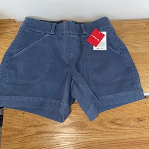 Spanx Stretch 6” Twill Shorts Size Can. Slate Blue - Picture 1 of 3