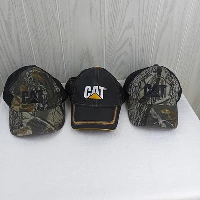 CAT Caterpillar набор из 3 камуфляж, черный и желтый регулируемый водитель грузовика бейсболки - Изображение 1 из 4