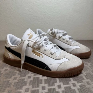 Puma Kids Sneaker White Black 5v5 Soccer Inspired Low Top Shoes Youth Size 4 - Picture 1 of 8