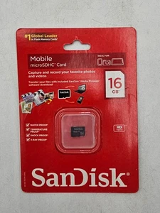 SanDisk 16GB Mobile MicroSDHC Card- NEW SEALED - Picture 1 of 2