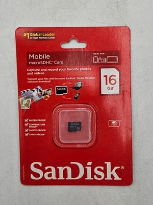 SanDisk 16GB Mobile MicroSDHC Card- NEW SEALED - Image 1 of 2