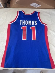 AUTHENTIC Auto Isiah Thomas Champion JERSEY Mens 44 DETROIt PISTONS NBA Vintage - Picture 1 of 8