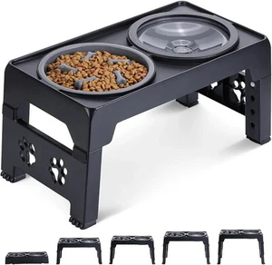 Elevated Dog Bowls, Raised Slow Feeder Dog Bowls with No Spill Water Bowl - Picture 1 of 10
