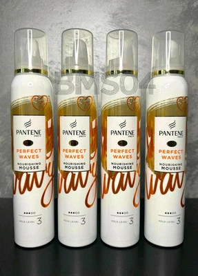 4 x Pantene Perfect Waves Heat Protection Hair Mousse with Argan Oil 200ML - Image 1 of 2