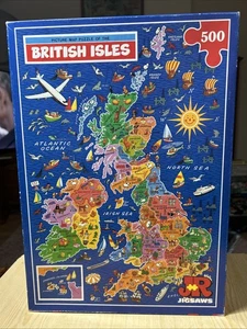 Picture Map Puzzle of The British Isles Jigsaw Puzzle 500 Large Piece JR Jigsaw - Picture 1 of 2