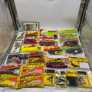 20+ Lot Fishing Soft Plastic Worms Etc Strike King Salted Apex Culprit GeneLarew - Picture 1 of 12
