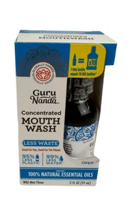 Guru Nanda Eco Friendly Concentrated Essential Oil Mouthwash Wild Mint 2oz - Picture 1 of 6
