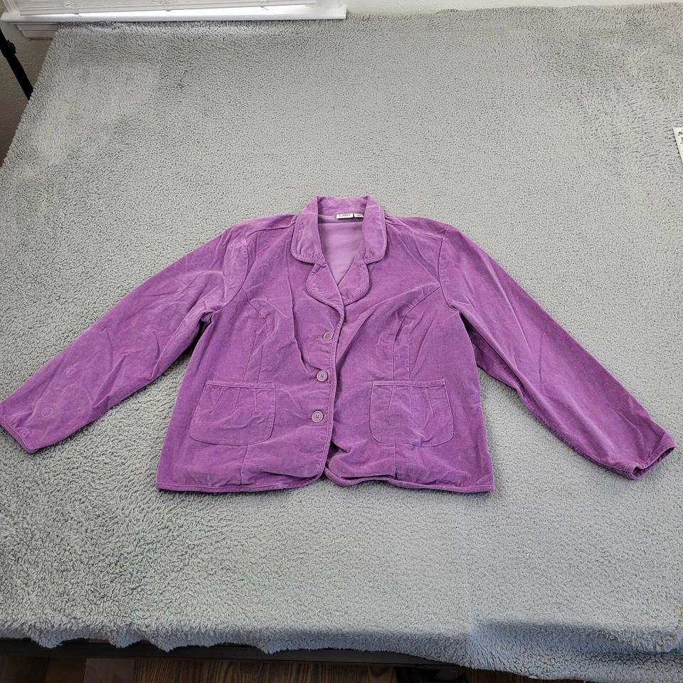 Cato Blazer Womens 18/20W Purple Corduroy Button Pockets Long Sleeve - Image 1 of 4