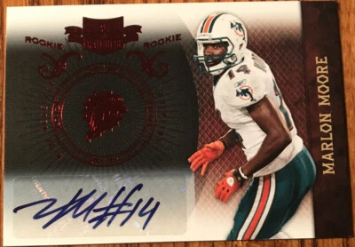 2010 Panini Plates & Patches Rookie Autograph Marlon Moore #169 #’d 193/249 - Image 1 of 2