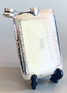 Vintage R. Blackinton Co. #9718 Sterling Silver Hand Hammered Flask 7" - Picture 1 of 10