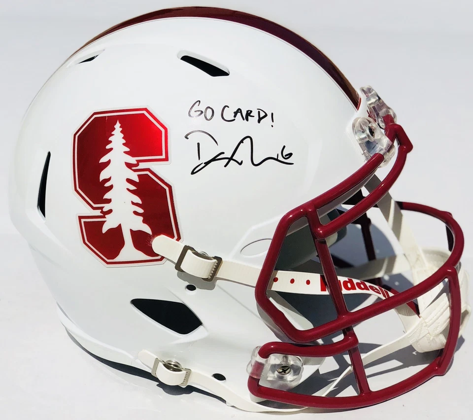 Stanford Cardinal #15 DAVIS MILLS Signed Autographed Football Helmet COA - Image 1 of 1