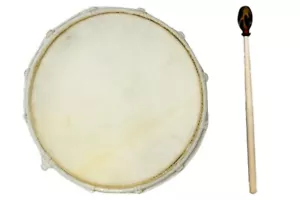 40cm Grosse Schamanentrommel Trommel Rahmentrommel Bodhran Drum Djembe Weiß - Bild 1 von 2