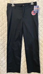 Dickies Boy's Flat Front Khaki Pants Black Straight Leg Sz. 18 Flex NWT - Picture 1 of 9