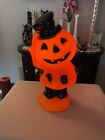 14" Halloween Jack-O-Lantern Pumpkin Scarecrow Blow Mold With Cord