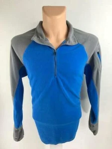 ALPINE DESIGN Men's Blue and Grey 1/4 Zip Long-sleeve Fleece Pullover Size L - Picture 1 of 11
