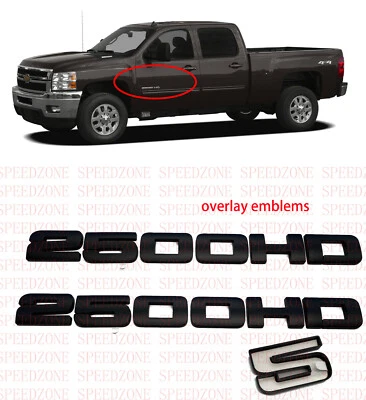 Placas de identificación negras mate 2500 HD emblemas insignias para Chevrolet Silverado Sierra Foto 1 de 4