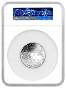2020 Barbados Shapes America Cut-Out HR 1 oz PR .999 Silver Moose NGC PL69 - Picture 1 of 2