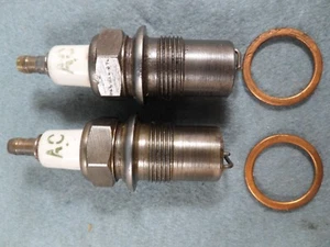 2 New AC 7/8-18 Extra Long Spark Plug Hit And Miss Commercial Vintage Industrial - Picture 1 of 6