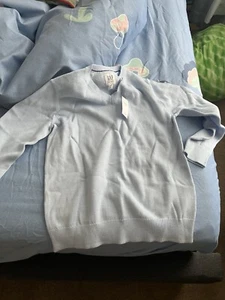 GAP KIDS size M Boys LightBlue V-Neck Pullover Sweater New With Tag FastShipping - Picture 1 of 3