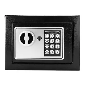Mini Wall-in Style Electronic Code Metal Steel Box Safe Case 17EF Black - Picture 1 of 16