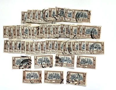Lot of 50 Used 1958 Ceylon 1 Rupee Vatadage Stamps – Scott #345 Redrawn - Image 1 of 4