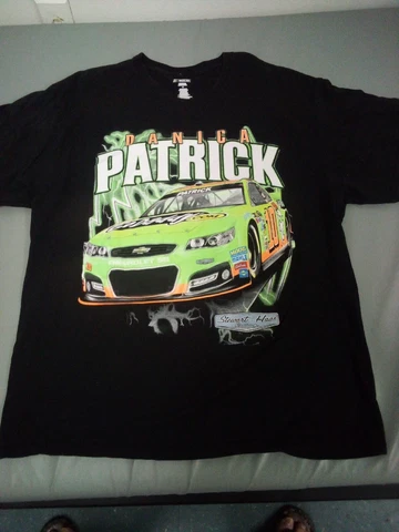 NASCAR Danica Patrick #10 Stewart-Haas Racing T Shirt XL Double Sided Black/Grn Cover