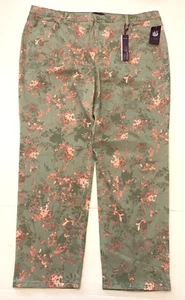 Gloria Vanderbilt Jeans Womens 22W Amanda Floral Tapered Fit Stretch Green Denim - Bild 1 von 9