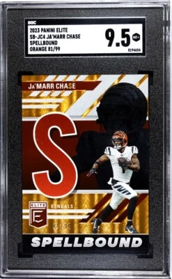 2023 Panini Donruss Elite Ja’Marr Chase Spellbound “S” Orange /99 BENGALS SGC9.5 - Image 1 of 2