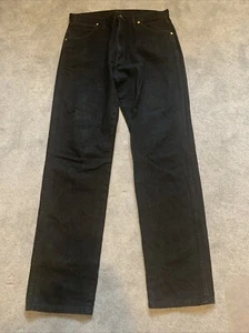 Wrangler Vintage 13MWZWK Cowboy Cut Jeans Mens Size 34x34 Black Classic Denim - Picture 1 of 4