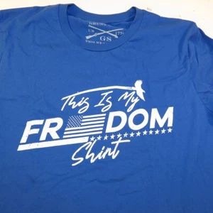 THIS IS MY FREEDOM SHIRT MILITARY STYLE USA TEE T SHIRT Herren L Blau  - Bild 1 von 4