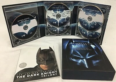 THE DARK KNIGHT TRILOGY Blu-Ray 5 Disc DIGIPAK & BOOK Batman All 3 Movies NEW - Image 1 of 4