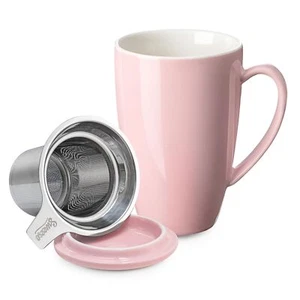 15 OZ Porcelain Tea Mug with Infuser and Lid Loose Leaf Tea Cup Gifts for Tea... - Picture 1 of 6