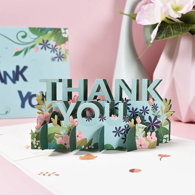 Thank you 3D pop up greeting card Congrats card US Seller US Stock Thanksgiving - Image 1 of 4
