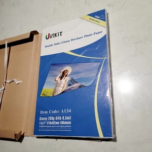 Uinkit 100 Sheets Brochure Paper Glossy Double Sided 11x17 Inkjet 54lb 200g NEW - Picture 1 of 11