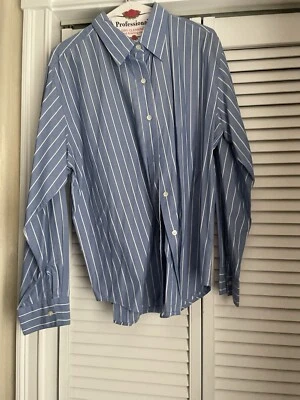 Blusa deportiva Geoffrey Beane manga larga azul/blanco a rayas talla 14 (CA) Foto 1 de 3