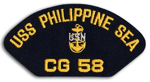 US Navy CG-58 USS Philippine Sea Guided Missile Cruiser Cap Patch Iron-On - Picture 1 of 1