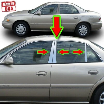 Juego de 6 molduras de pilar cromadas para Buick Century 97-05 cubierta de puerta poste espejado Foto 1 de 4