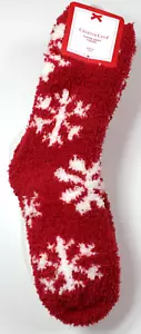 Charter Club 2 Paar superweiche Socken Größe 9-11 rot, weiß Schneeflocken Einzelhandel $ 20 - Bild 1 von 2