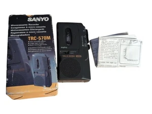 Sanyo TRC-570M Diktiergerät Microcassette Recorder getestet funktioniert Retro - Bild 1 von 9