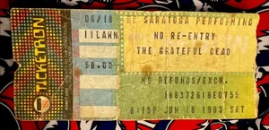 GRATEFUL DEAD - JERRY GARCIA - 18. JUNI 1983 - SARATOGA PERFORMING ARTS - TICKET - Bild 1 von 2
