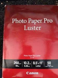 Papel fotográfico Canon Pro Luster LU-101 (8,5x11" - 50 hojas) nuevo en paquete envío gratuito M108 - Imagen 1 de 1