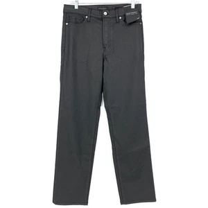 Banana Republic Damengröße 28 hoher Bund gerades Bein Knöcheljeans schwarz beschichtet - Bild 1 von 7