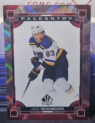 24-25 SP Authentic Jake Neighbours Pageantry 🌈🌈🌈 Red Variant 1:10 Pull Ratio  - Image 1 of 2