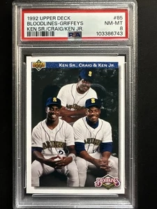 1992 Upper Deck - GRIFFEY BLOODLINES #85 - Ken Griffey Jr. - PSA 8 - Picture 1 of 2